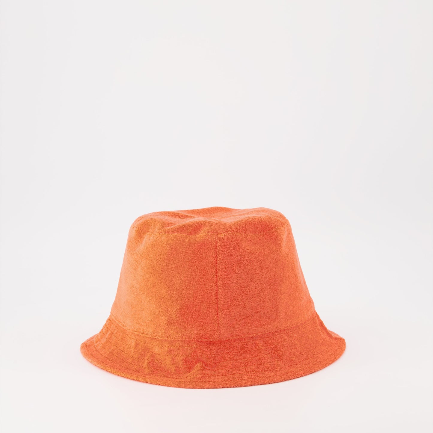 Moncler bucket hat, orange bucket hat, women's luxury hats, designer accessory, Moncler logo hat