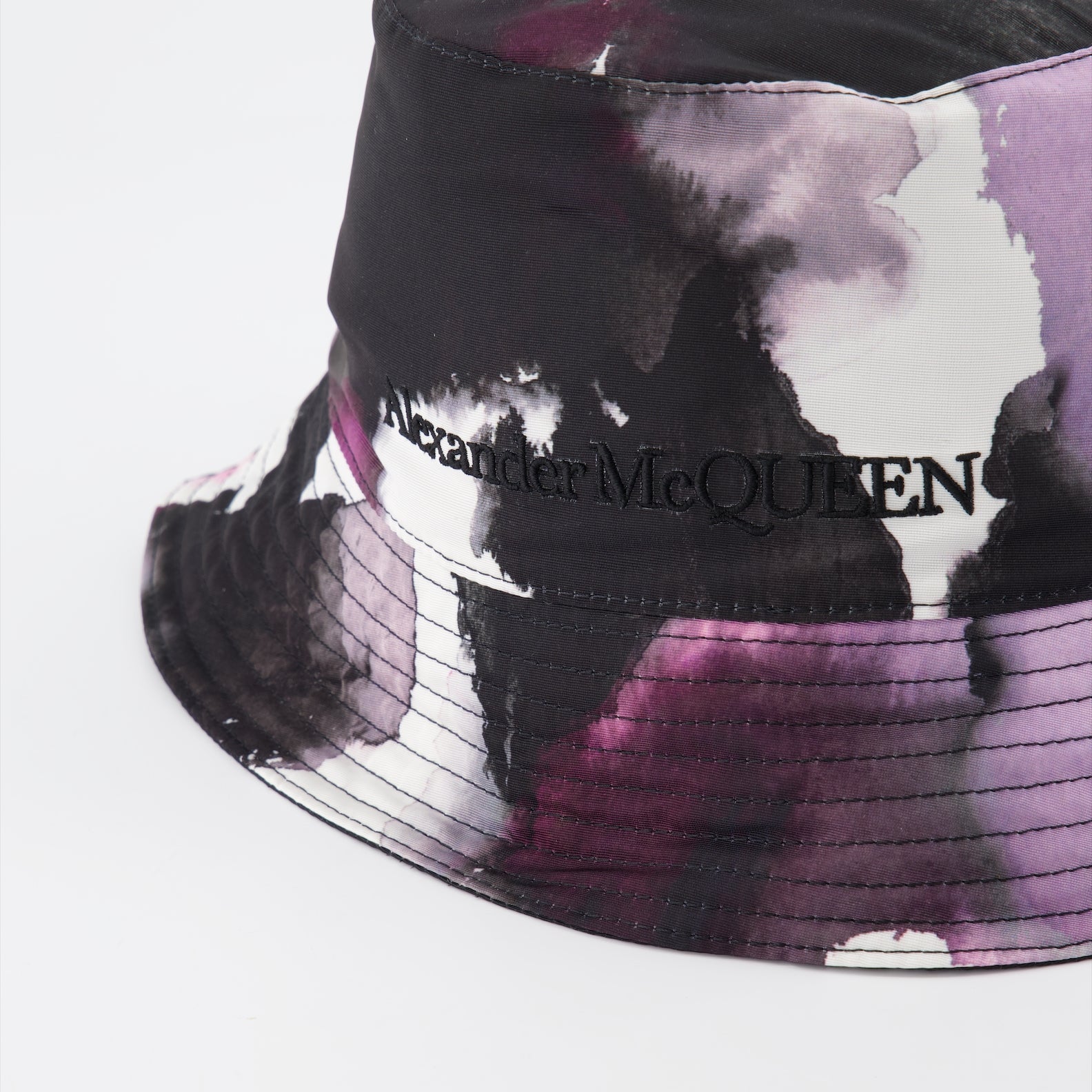 Alexander McQueen, reversible hat, watercolour graffiti hat, luxury fashion, women's accessories