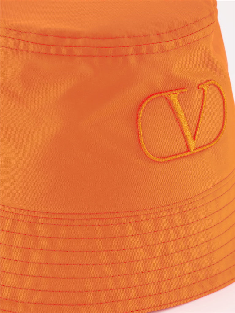 Valentino Garavani, luxury bucket hat, men's fashion accessories, designer headwear, orange VLogo hat