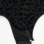 AMI Paris bodysuit, Velvet devoré bodysuit, Women's luxury bodysuit, Elegant long-sleeve bodysuit, High-end AMI Paris apparel