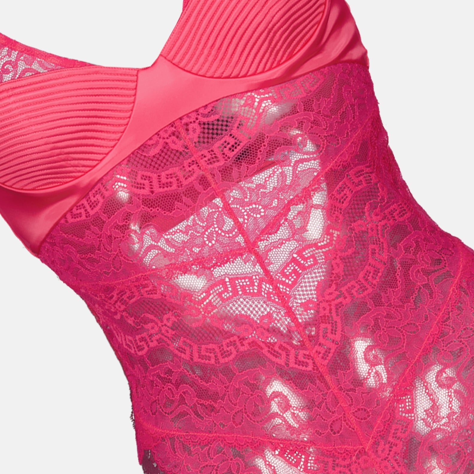 Versace, Pink Lace Body, Women's Luxury Fashion, Designer Bodywear, Elegant Bodysuit