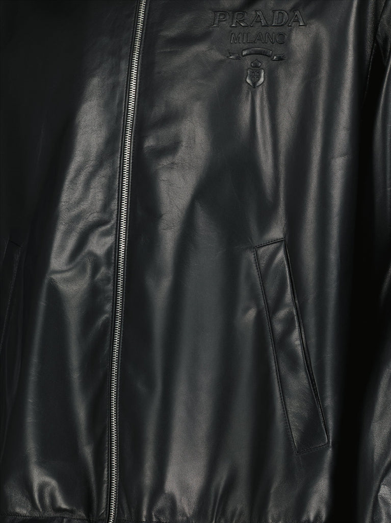 Prada, leather bomber, luxury, fashion, haute couture