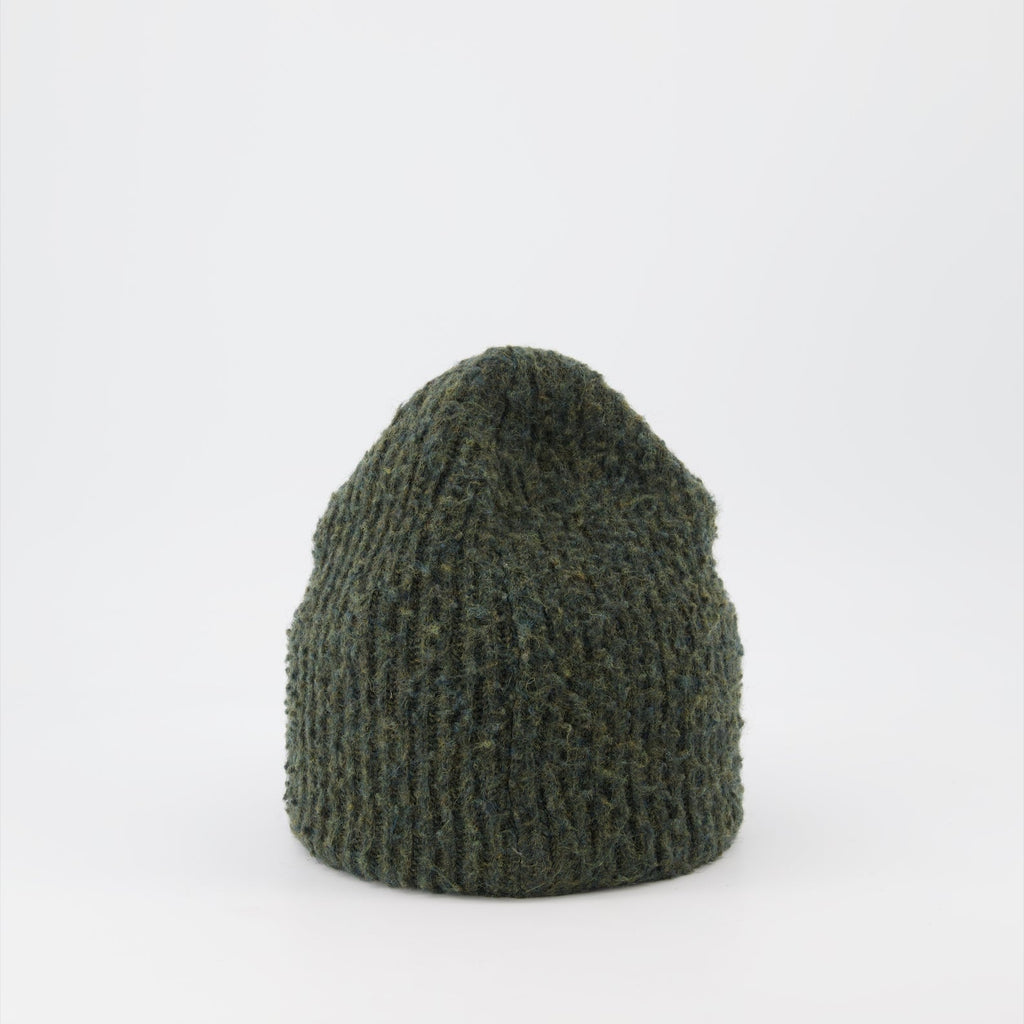 Dior beanie, luxury men's accessories, ribbed green beanie, designer winter wear, elegant men's fashion