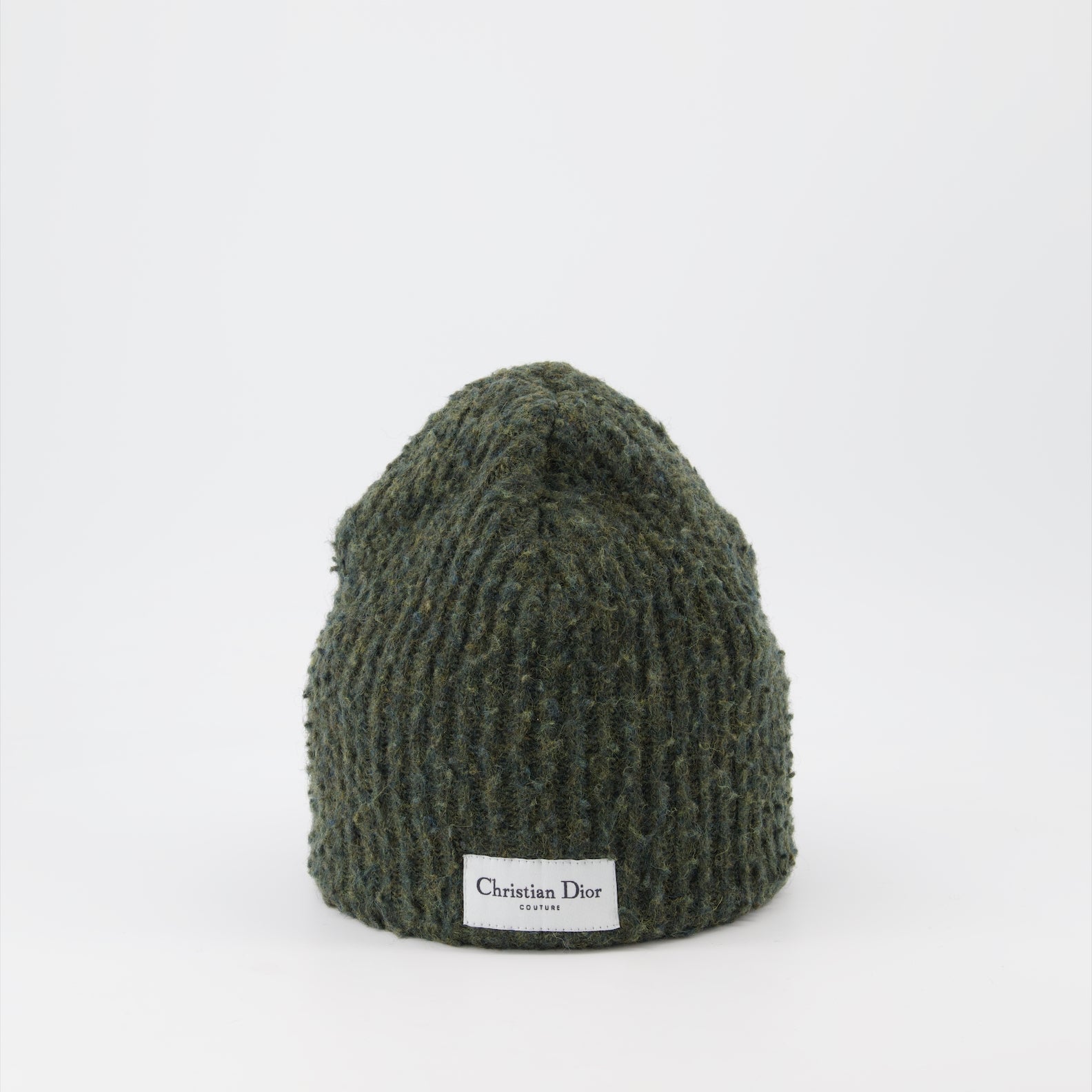 Dior beanie, luxury men's accessories, ribbed green beanie, designer winter wear, elegant men's fashion