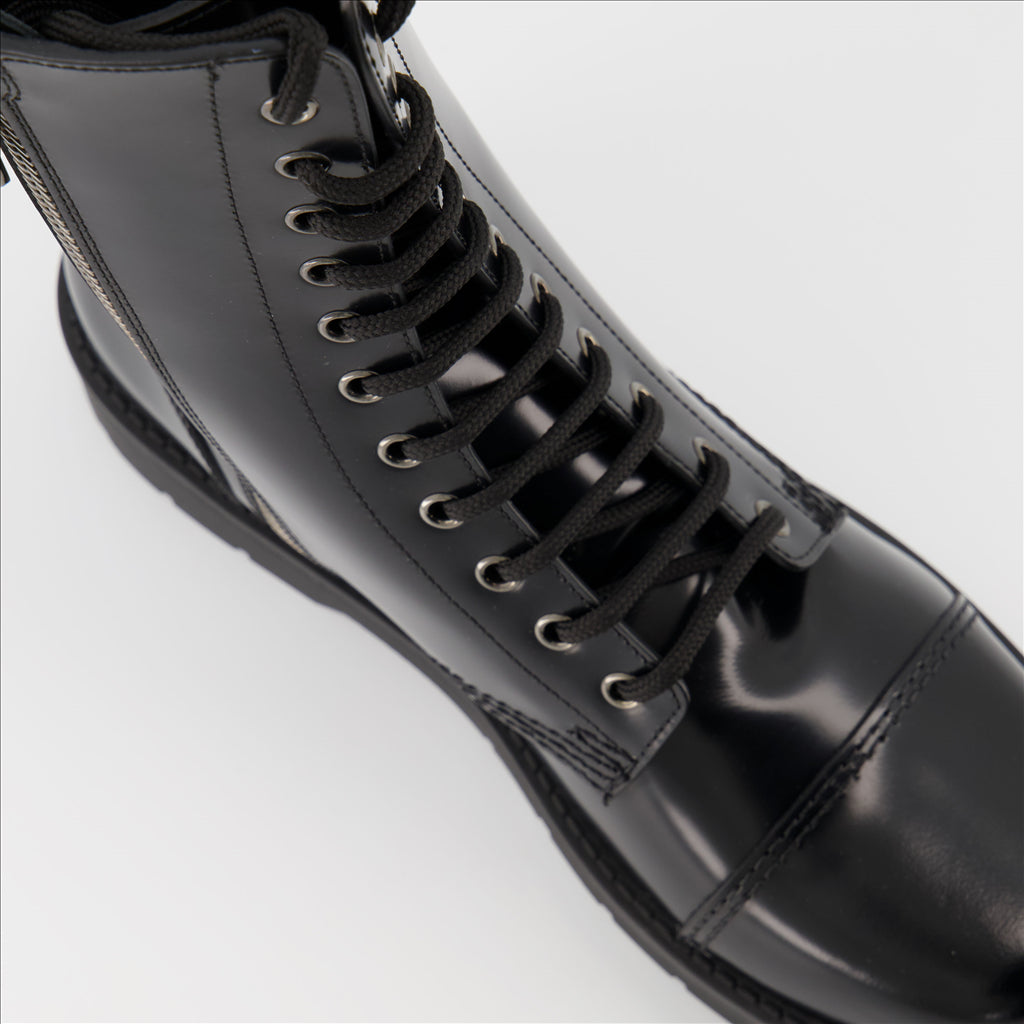 Valentino Garavani, Men's Combat Boots, Patent Leather, Luxury, Elegant Footwear