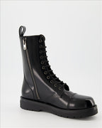 Valentino Garavani, Men's Combat Boots, Patent Leather, Luxury, Elegant Footwear