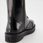 Valentino Garavani, Men's Combat Boots, Patent Leather, Luxury, Elegant Footwear