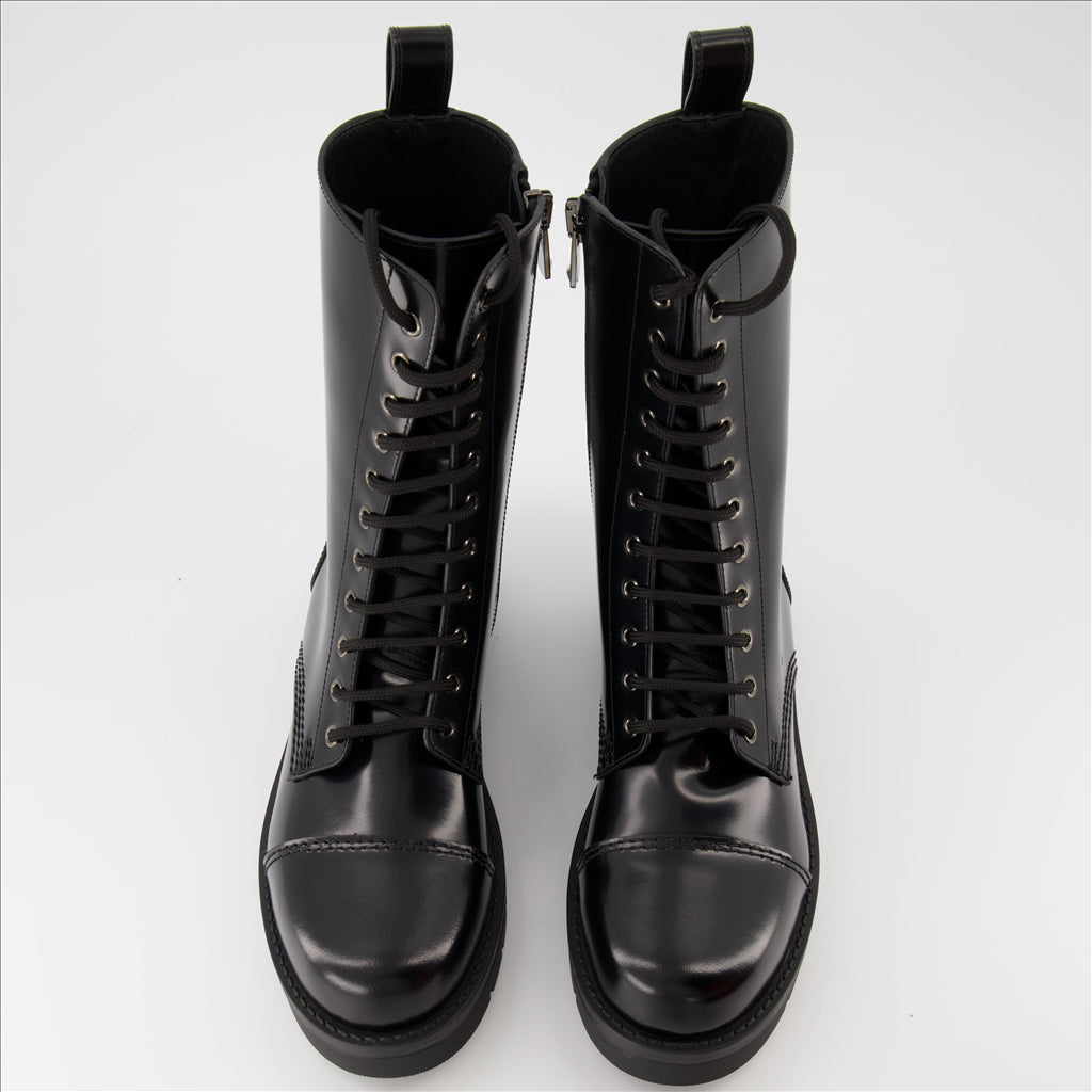 Valentino Garavani, Men's Combat Boots, Patent Leather, Luxury, Elegant Footwear