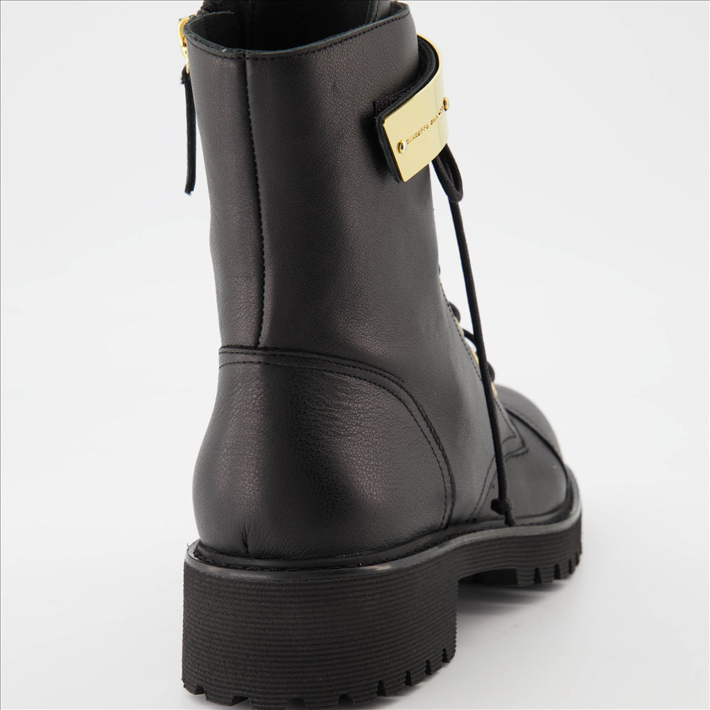 Alexa boots, Giuseppe Zanotti footwear, black leather ankle boots, luxury women’s shoes, designer Italian boots