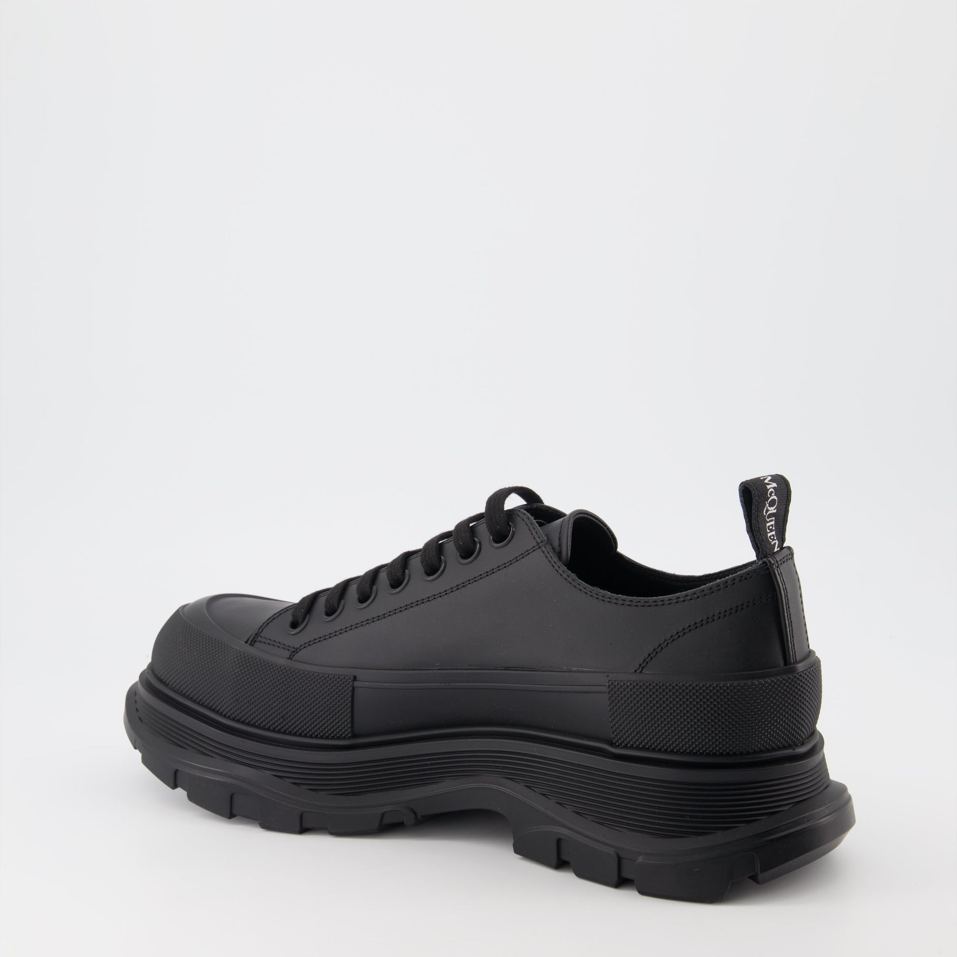 Alexander McQueen, Tread Slick, men's luxury sneakers, black low-top sneakers, designer footwear