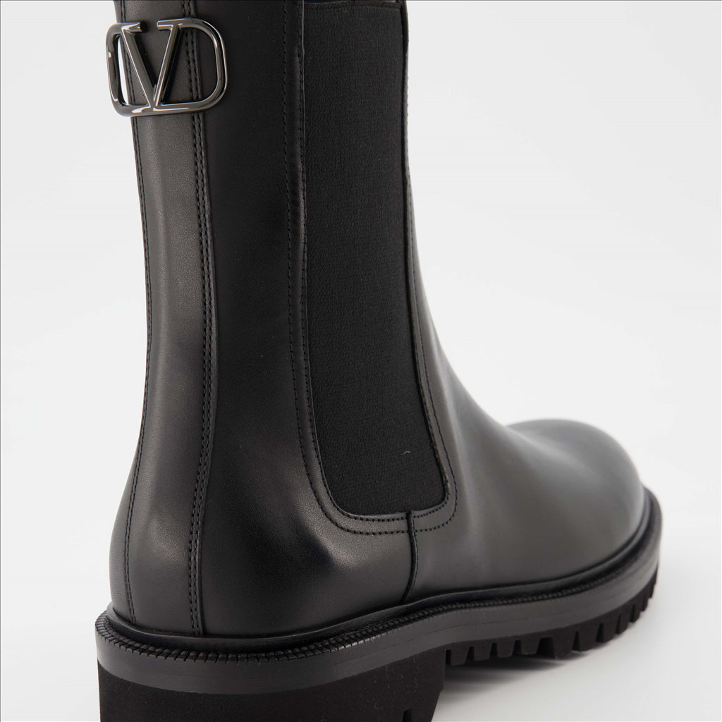 Valentino Garavani, VLogo Beatle Boots, luxury men's footwear, designer boots, high-end fashion