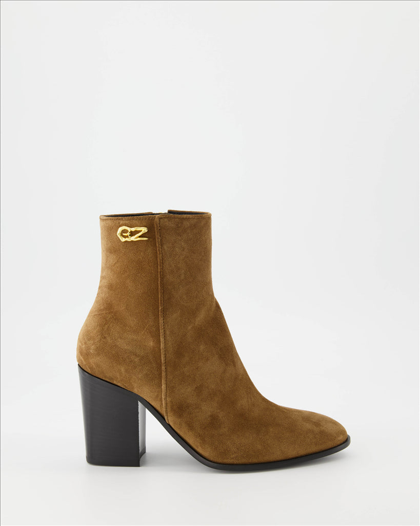 Giuseppe Zanotti, Brown Suede Boots, Women's Luxury Footwear, Ankle Boots, High-End Fashion