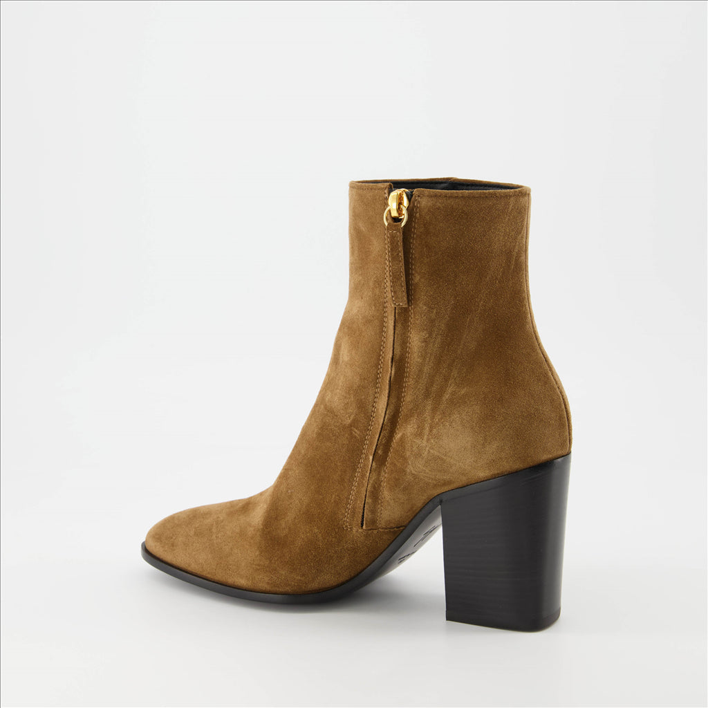 Giuseppe Zanotti, Brown Suede Boots, Women's Luxury Footwear, Ankle Boots, High-End Fashion