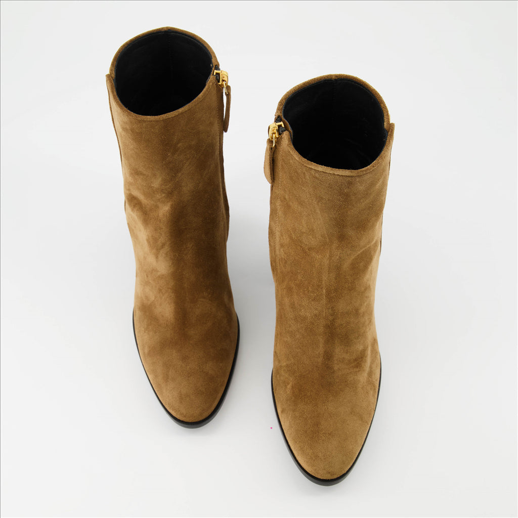 Giuseppe Zanotti, Brown Suede Boots, Women's Luxury Footwear, Ankle Boots, High-End Fashion