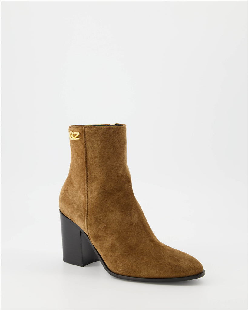 Giuseppe Zanotti, Brown Suede Boots, Women's Luxury Footwear, Ankle Boots, High-End Fashion