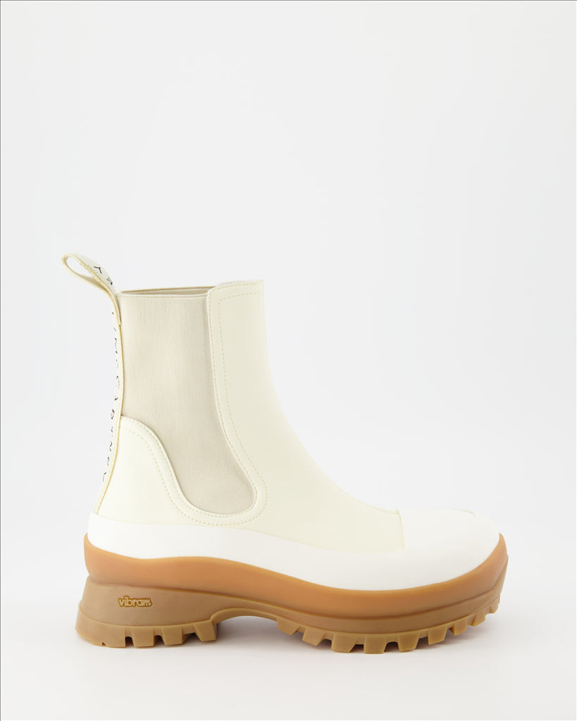 Trace Light Beige Boots, Stella McCartney Boots, Women's Luxury Footwear, Elegant Beige Boots, Designer Boots for Women