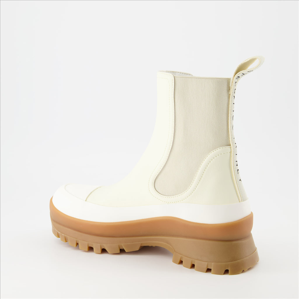 Trace Light Beige Boots, Stella McCartney Boots, Women's Luxury Footwear, Elegant Beige Boots, Designer Boots for Women