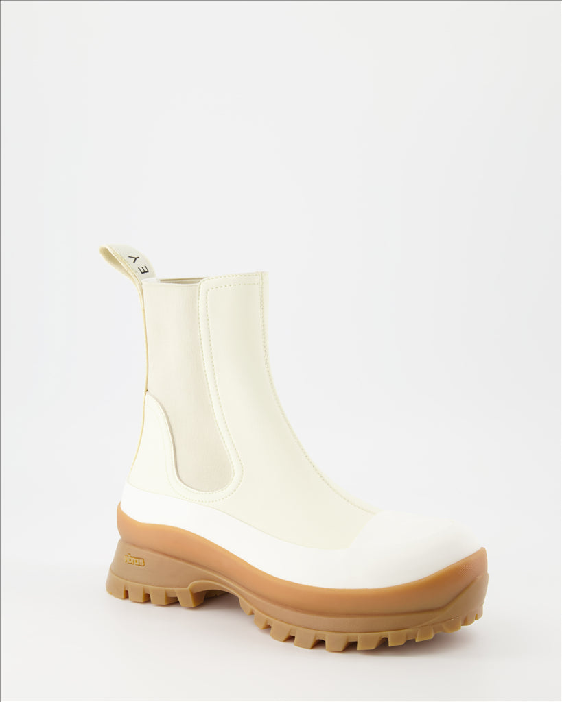 Trace Light Beige Boots, Stella McCartney Boots, Women's Luxury Footwear, Elegant Beige Boots, Designer Boots for Women