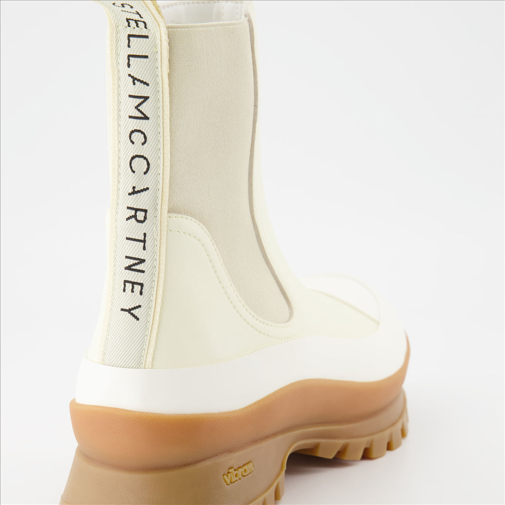 Trace Light Beige Boots, Stella McCartney Boots, Women's Luxury Footwear, Elegant Beige Boots, Designer Boots for Women