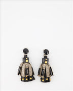 Prada Earrings, Vintage Leather Design, Luxury Accessories, Prada Jewelry, Timeless Elegance