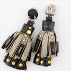 Prada Earrings, Vintage Leather Design, Luxury Accessories, Prada Jewelry, Timeless Elegance
