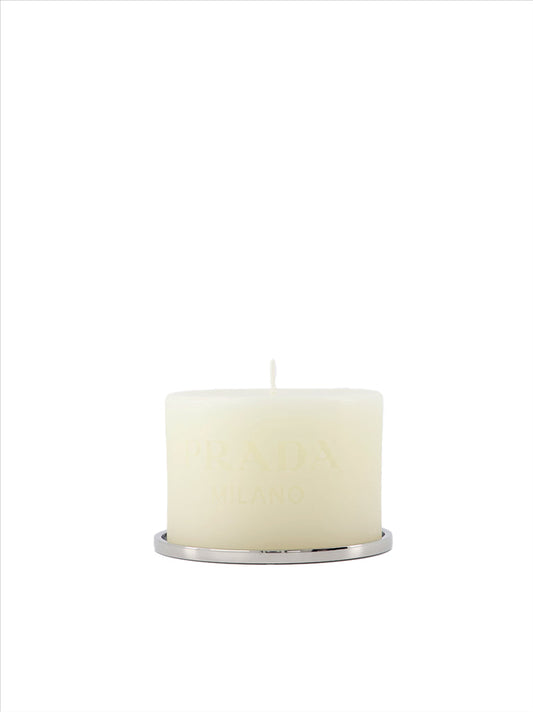 Prada candle, Beige Logo Candle, luxury candle, designer home decor, Prada accessories