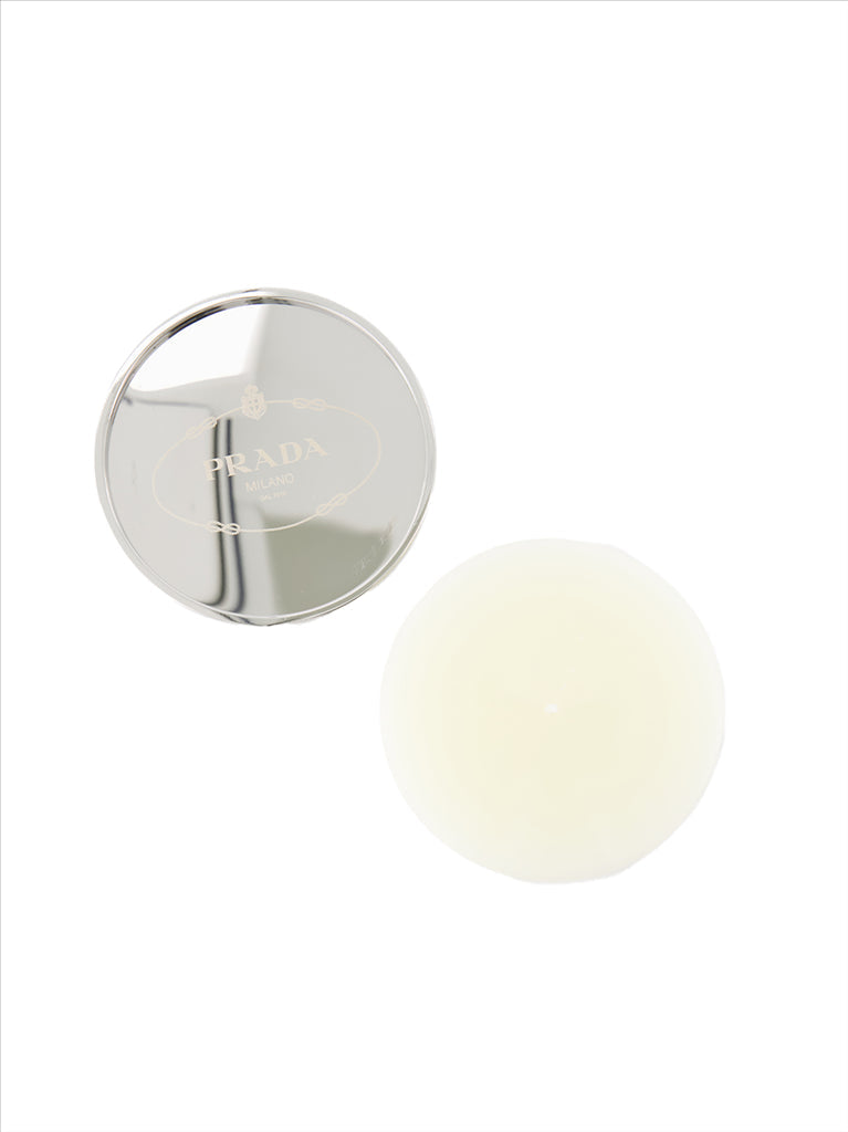 Prada candle, Beige Logo Candle, luxury candle, designer home decor, Prada accessories