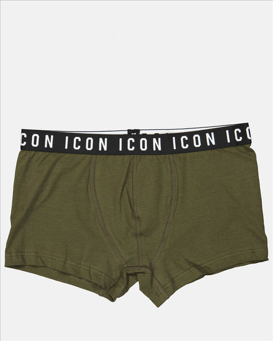 Dsquared2 boxer shorts, luxury men's underwear, khaki green boxers, Icon boxer shorts, designer men's lingerie