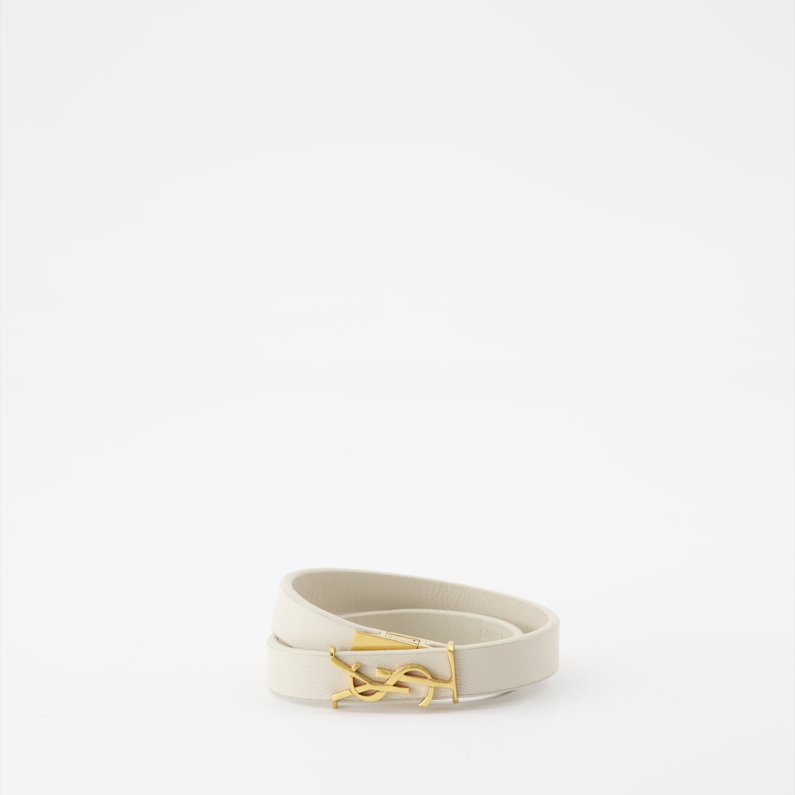 Saint Laurent, double leather bracelet, YSL, luxury men's accessories, beige bracelet