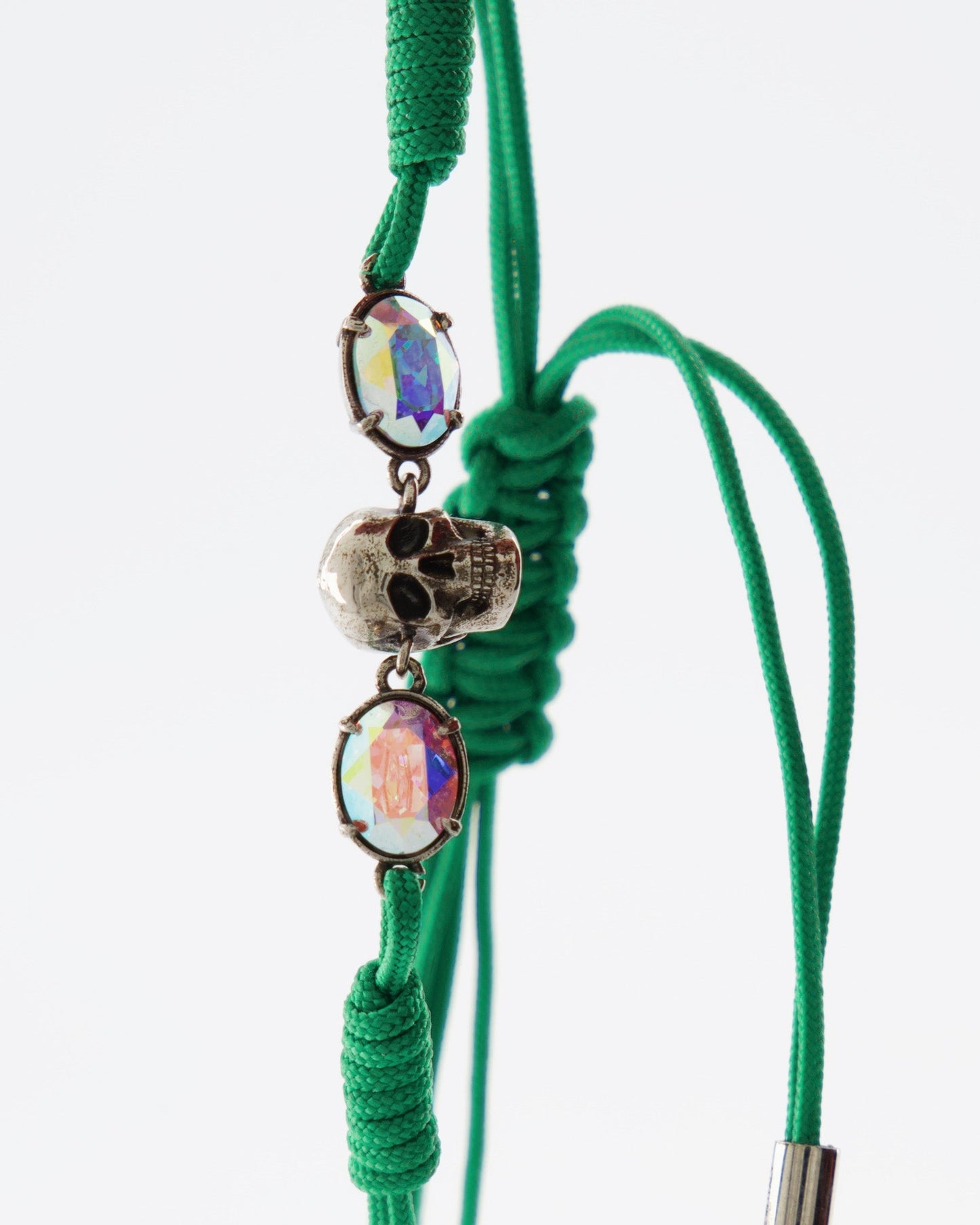 Alexander McQueen, Green Skull Cord Bracelet, Women's luxury accessories, designer bracelet, high-end fashion