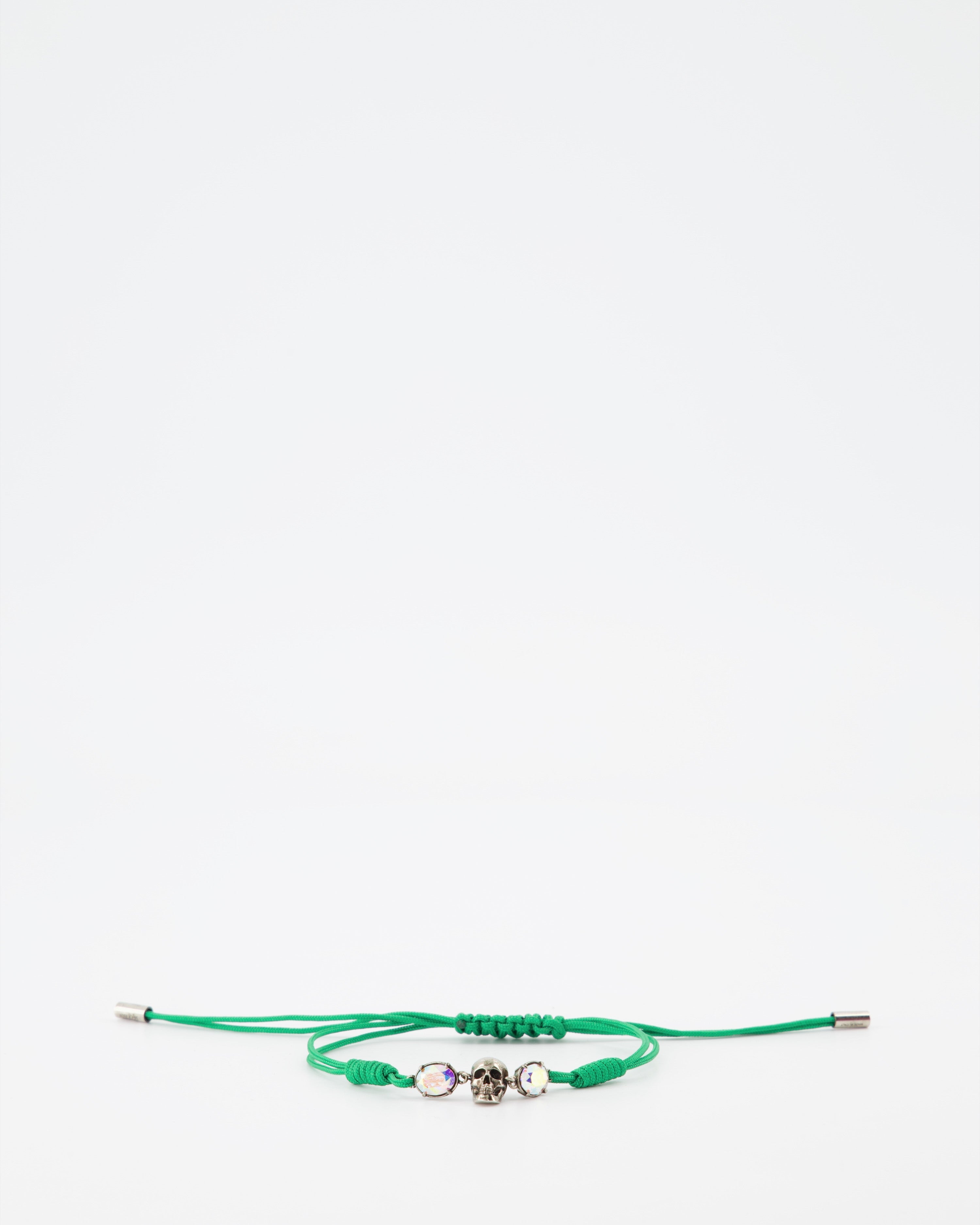 Alexander McQueen, Green Skull Cord Bracelet, Women's luxury accessories, designer bracelet, high-end fashion