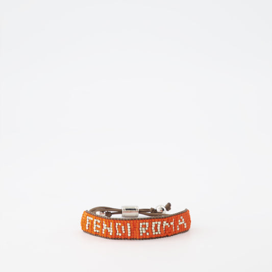 Fendi bracelet, orange men's bracelet, luxury accessory, designer bracelet, sophisticated men's jewelry