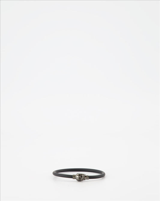 Alexander McQueen, Skull bracelet, luxury, men's bracelet, black cord.