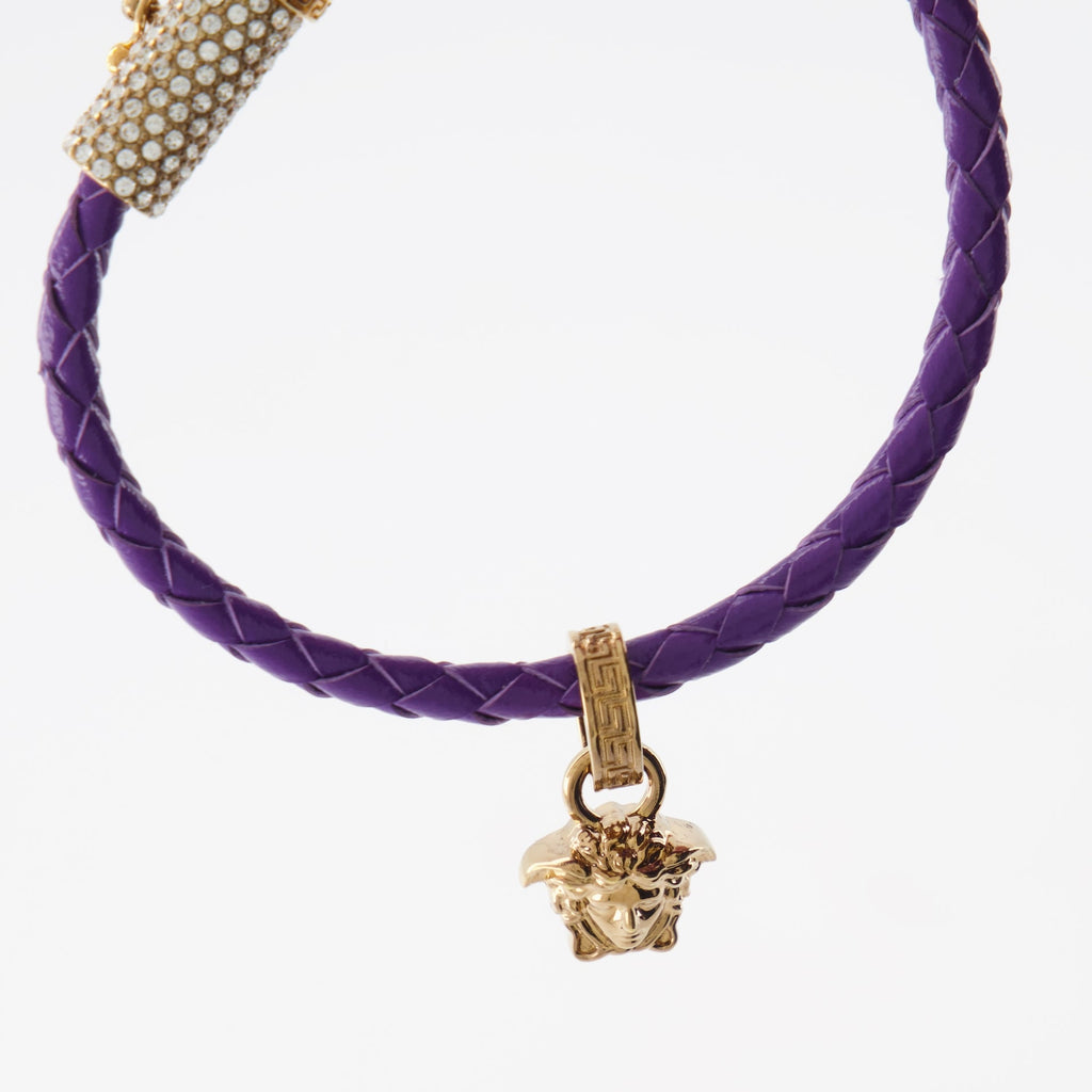 Versace bracelet, Medusa braided bracelet, luxury women's accessories, high-end fashion, violet bracelet