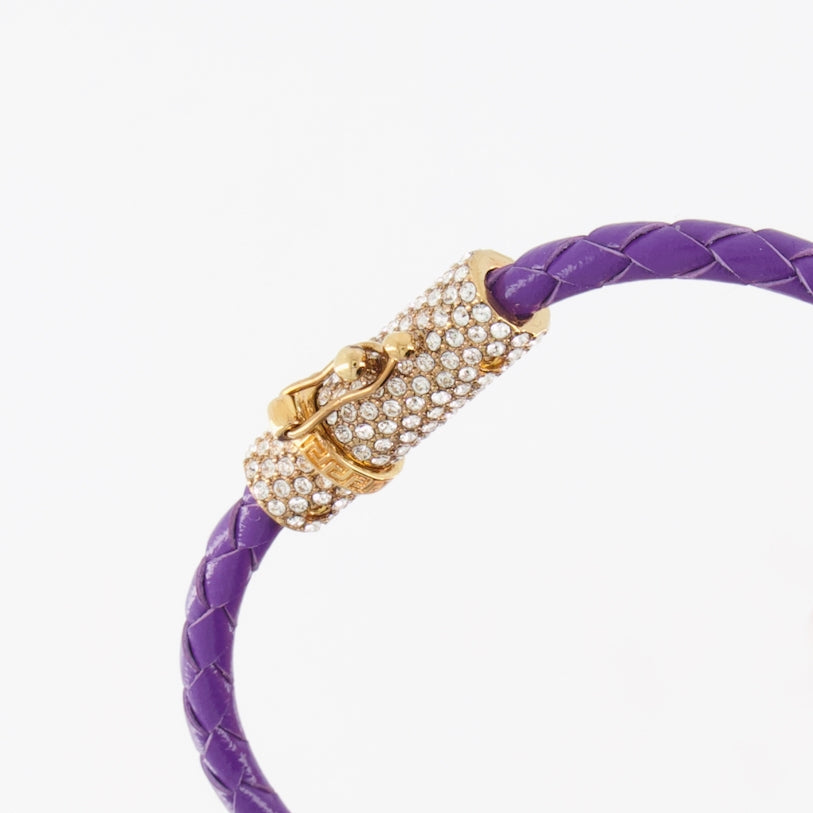 Versace bracelet, Medusa braided bracelet, luxury women's accessories, high-end fashion, violet bracelet