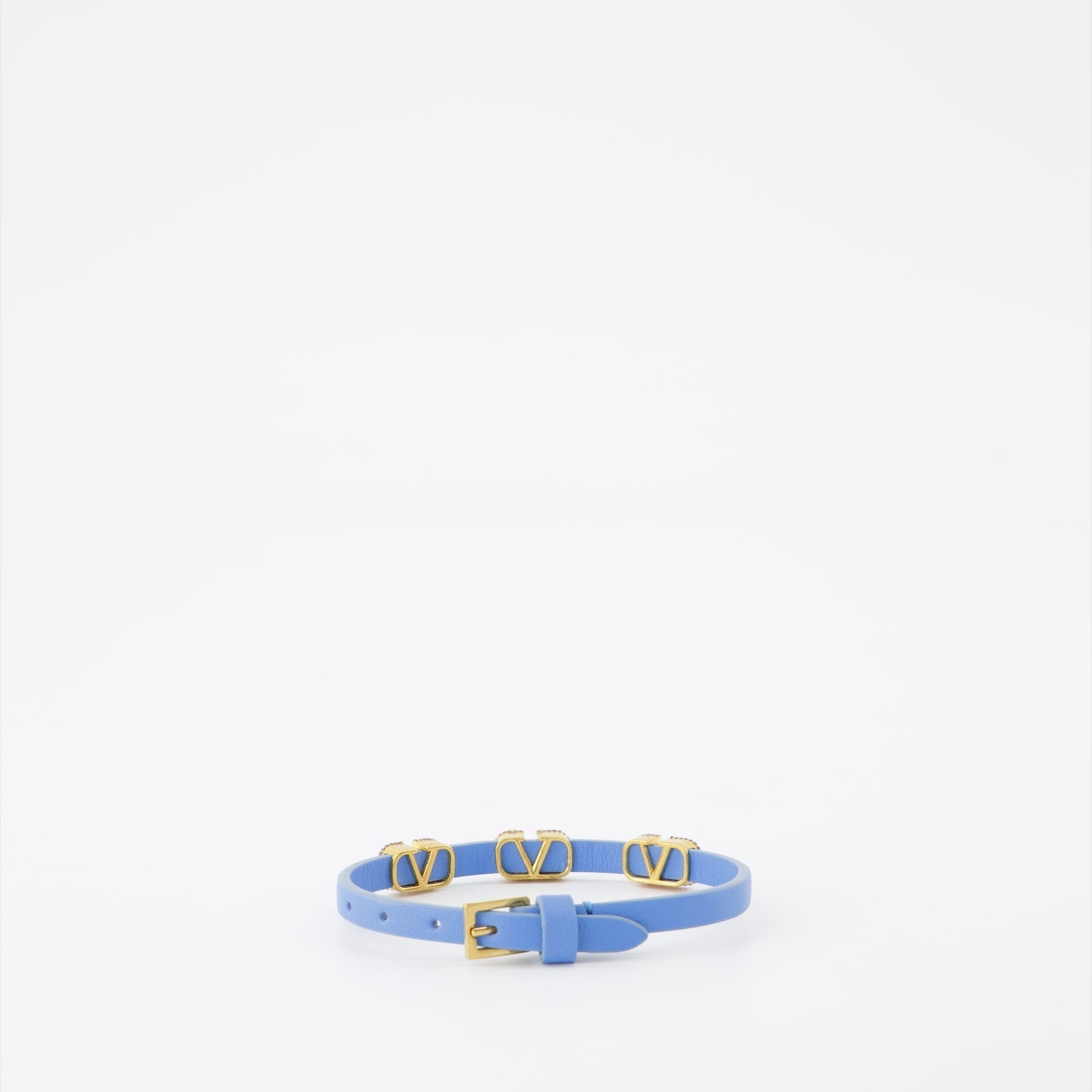 Valentino Garavani, VLogo Bracelet, Blue Leather Bracelet, Luxury Women's Bracelet, Designer Bracelet