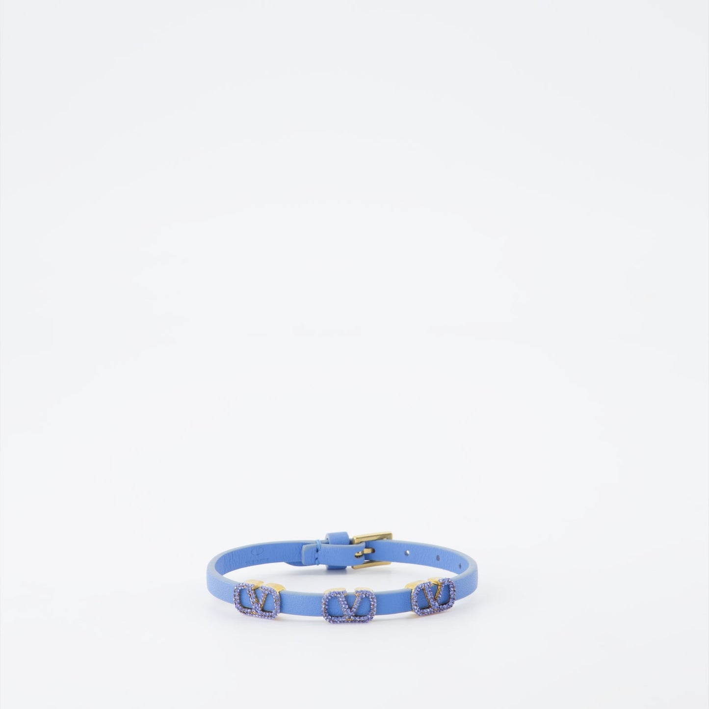 Valentino Garavani, VLogo Bracelet, Blue Leather Bracelet, Luxury Women's Bracelet, Designer Bracelet