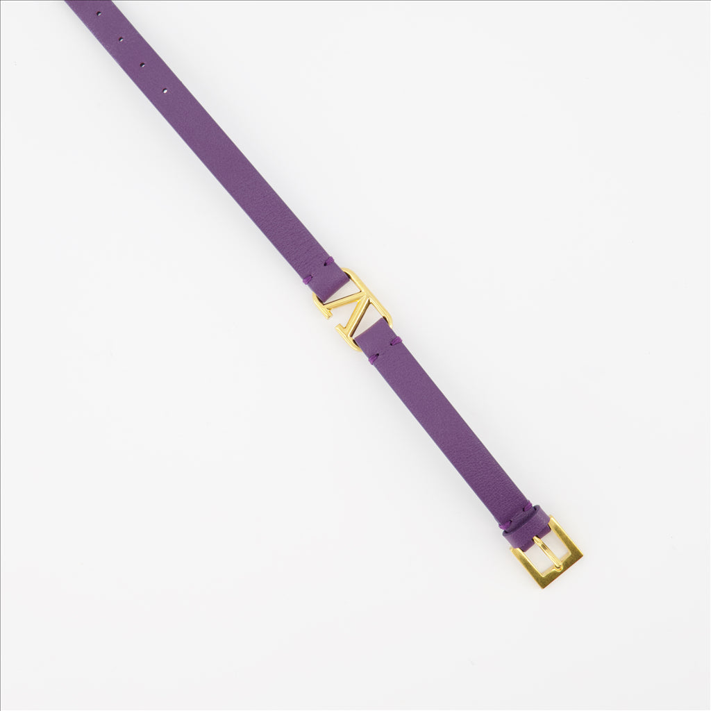 VLogo bracelet, Valentino Garavani, purple leather, luxury accessory, elegance