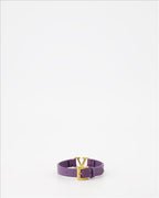 VLogo bracelet, Valentino Garavani, purple leather, luxury accessory, elegance
