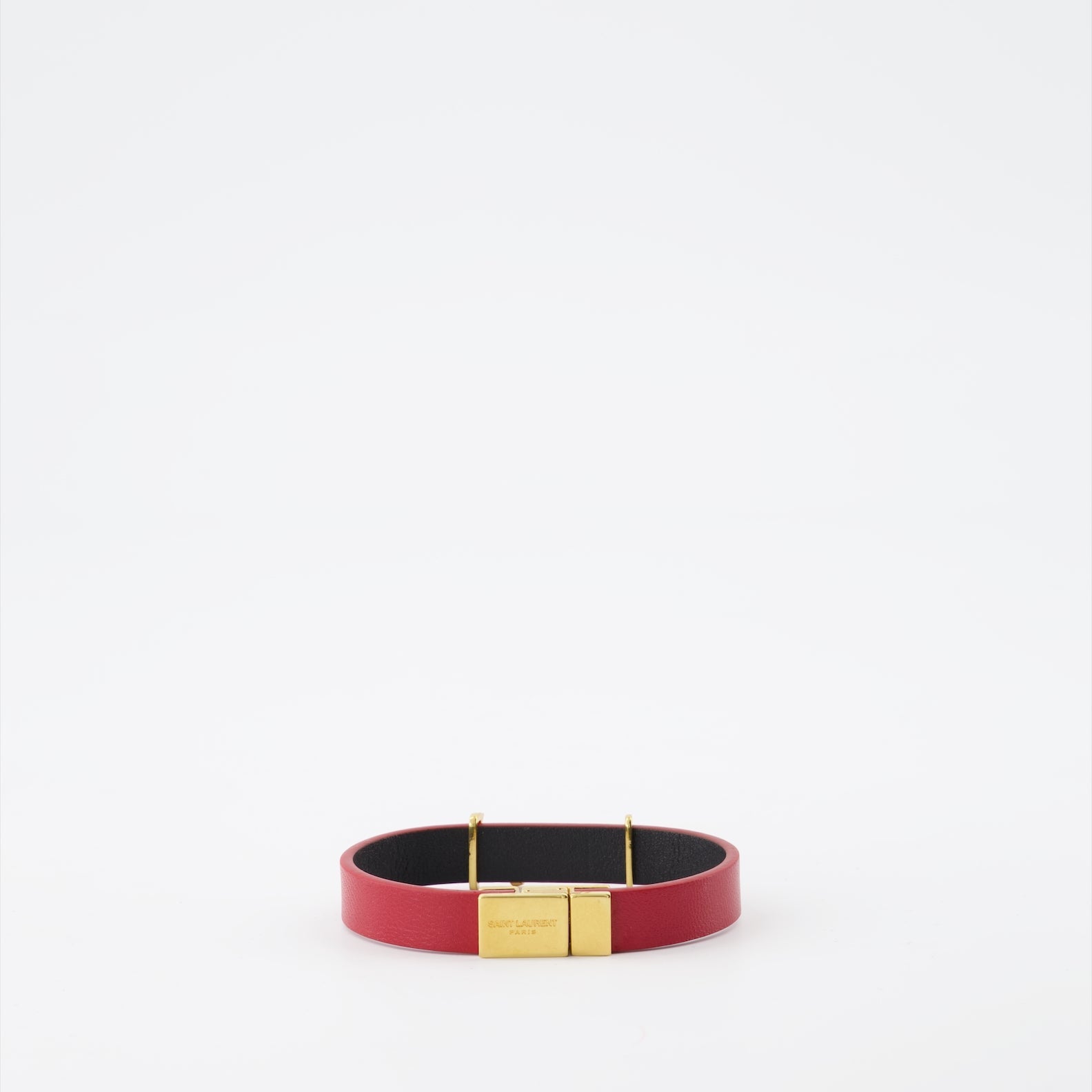  
Saint Laurent, Red Leather Bracelet, Men's Luxury Accessories, YSL Bracelet, Designer Men's Jewelry  
**