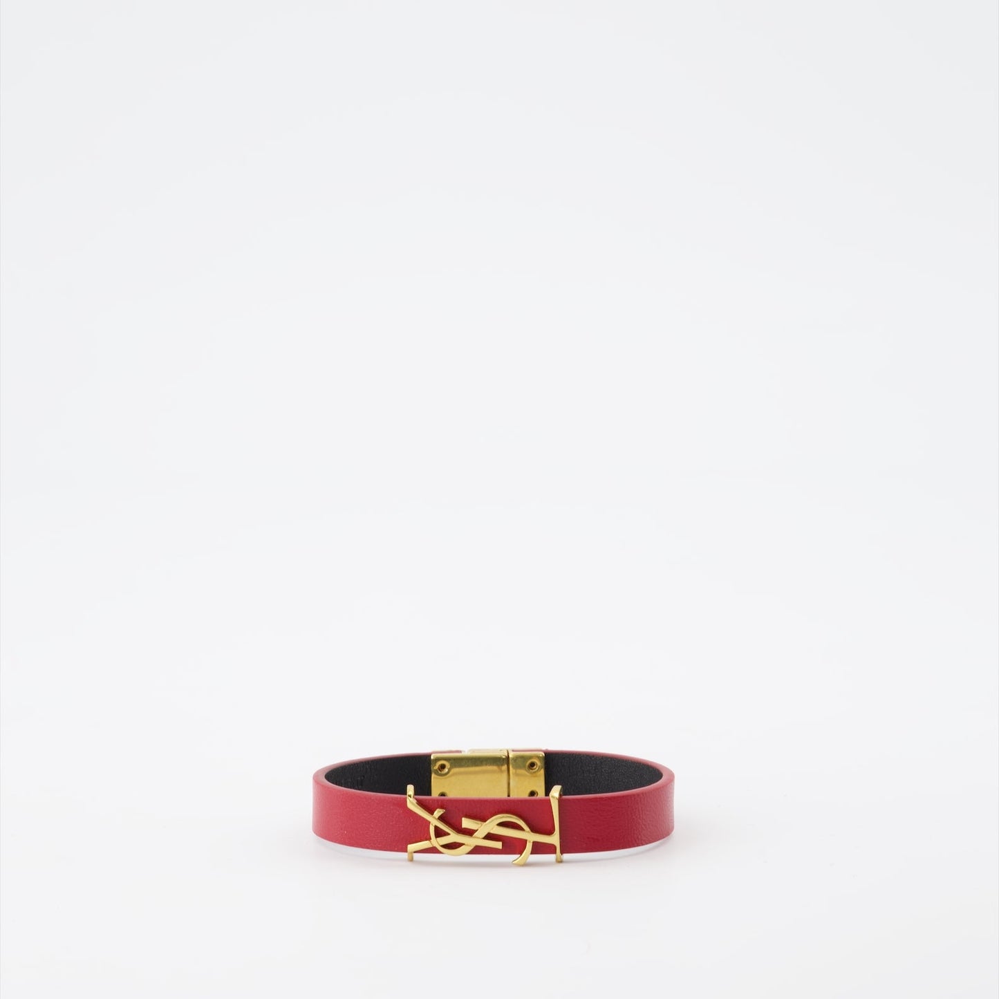  
Saint Laurent, Red Leather Bracelet, Men's Luxury Accessories, YSL Bracelet, Designer Men's Jewelry  
**