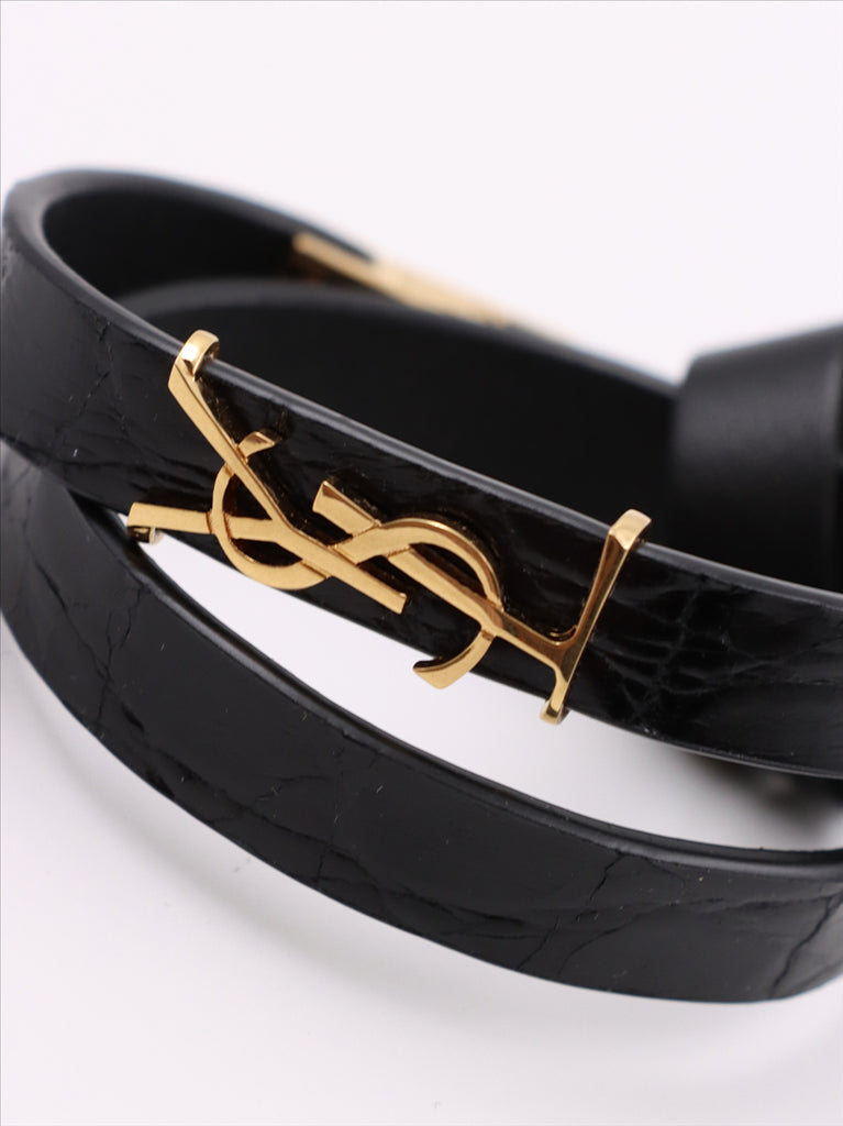 YSL Opyum Bracelet, Saint Laurent Accessories, Luxury Men’s Bracelet, Black Designer Bracelet, High-end Men’s Jewelry