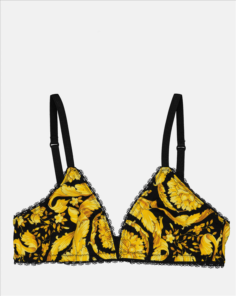 Versace, Barocco Gold Bra, Luxury Lingerie, High-End Fashion, Women's Bra