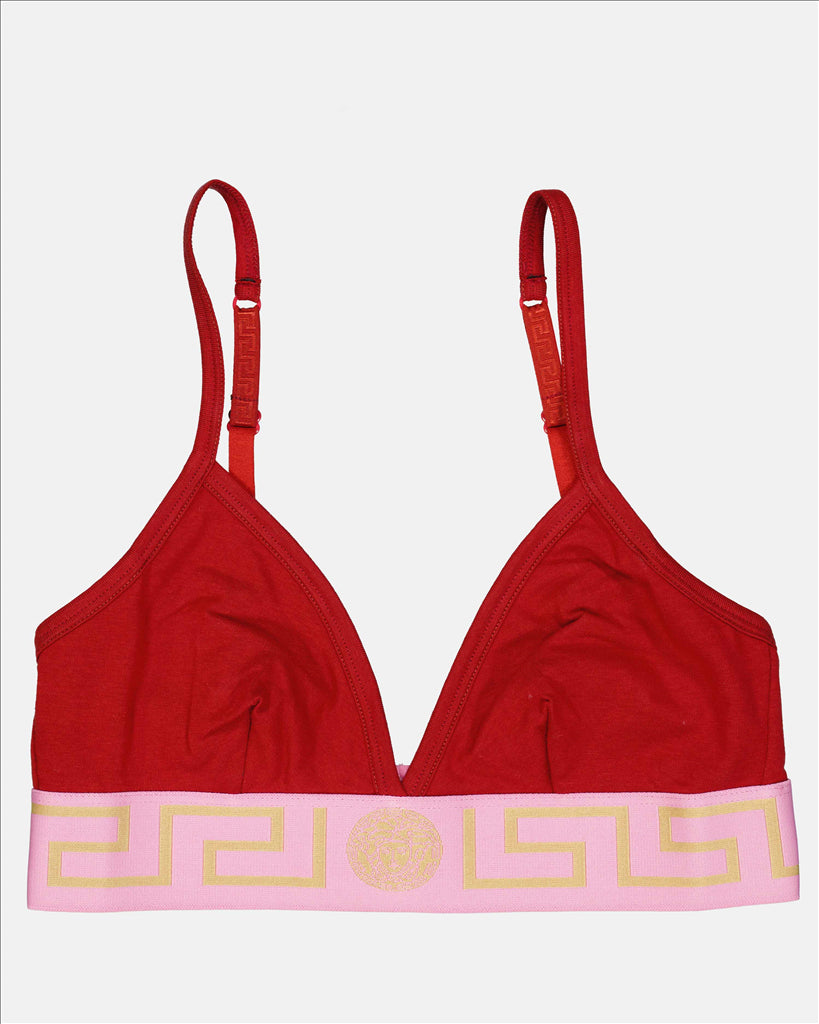 Versace, Luxury Bralette, Medusa, Pink-Red, Elegant Sportswear