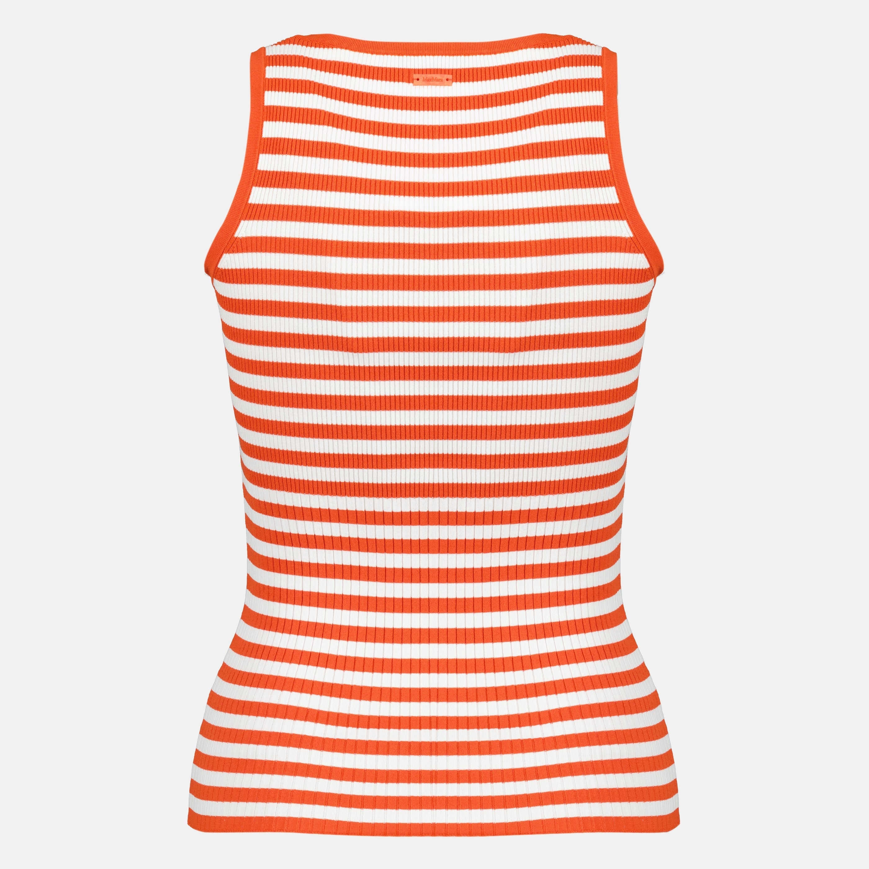 Imagen del top sin mangas de rayas acanaladas de Max Mara para mujeres - Temporada Primavera-Verano 2026 - Vista trasera