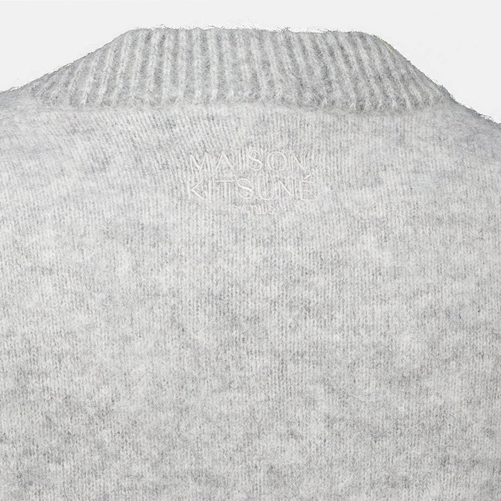 Cárdigan gris efecto desgastado - Maison Kitsuné