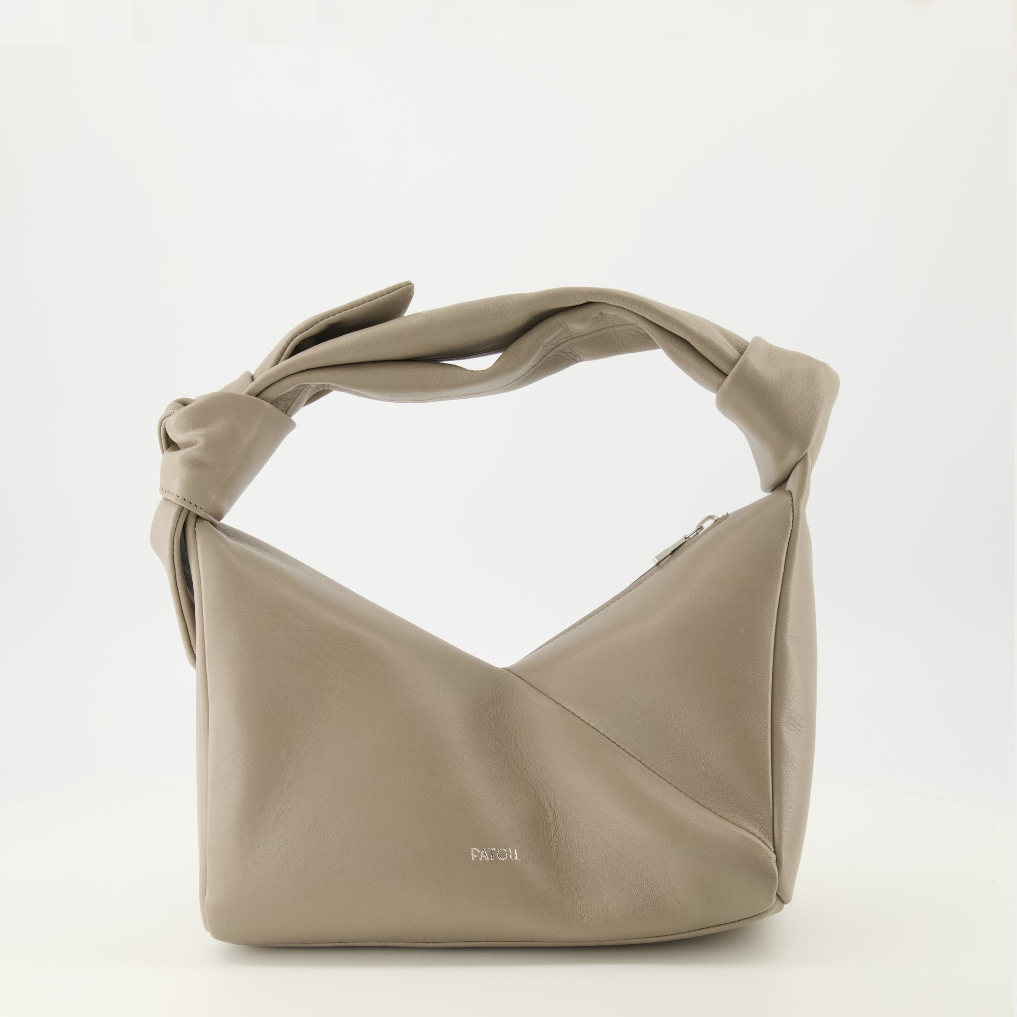 Image of Gray Leather Bag by Patou for Women - Season Spring-Summer 2026 - Front View