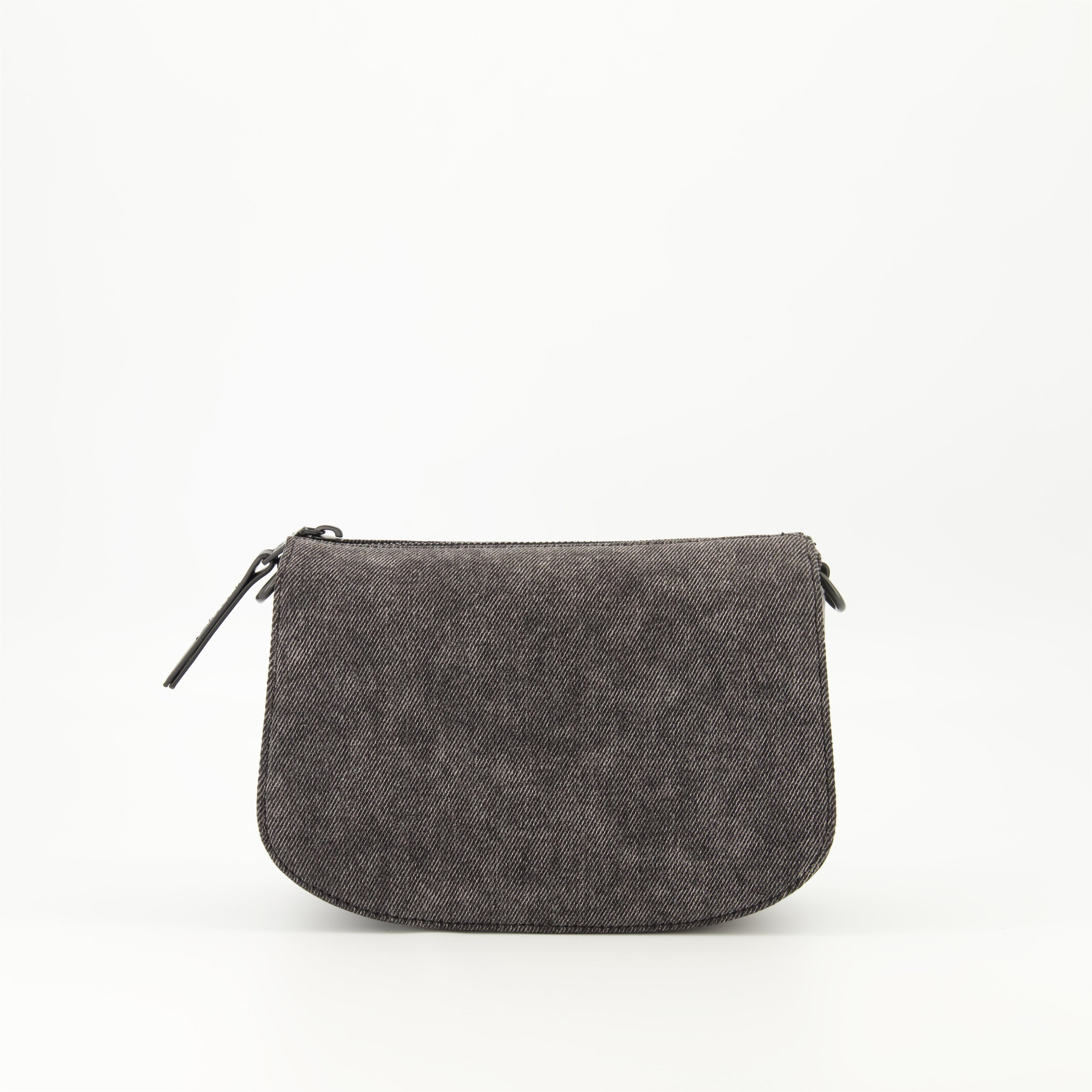 denim camera bag, adjustable shoulder strap, unisex accessory, oval D logo, Spring-Summer 2025 collection