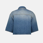 Image of Blue Denim Short Shirt by Prada for Women - Season Autumn-Winter 2025 - Detail View 2