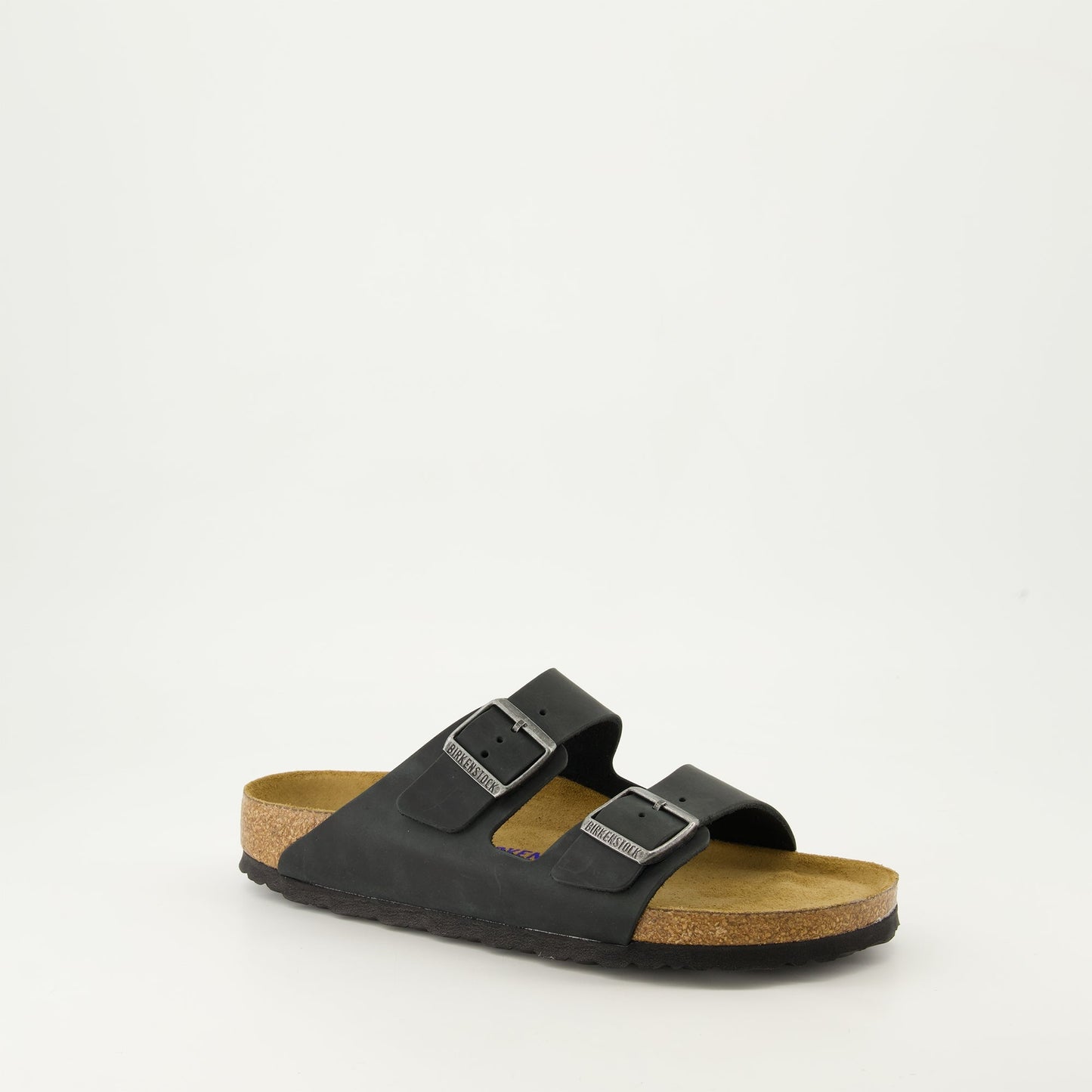 luxury sandals, black leather sandals, comfortable molded sole, open toe sandals, Arizona collection